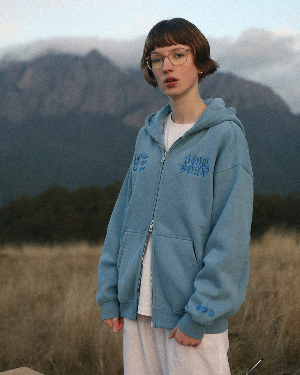 home bound zip up hoodie
