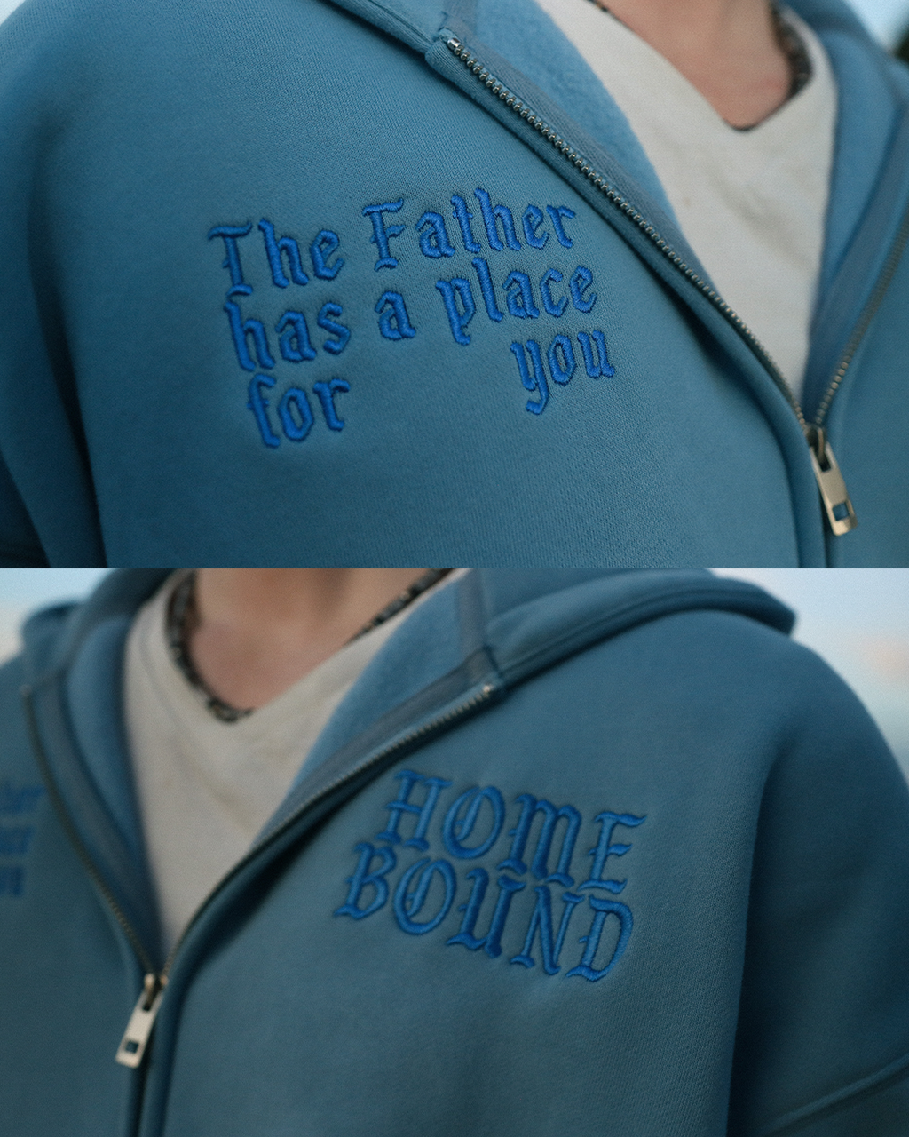 home bound zip up hoodie