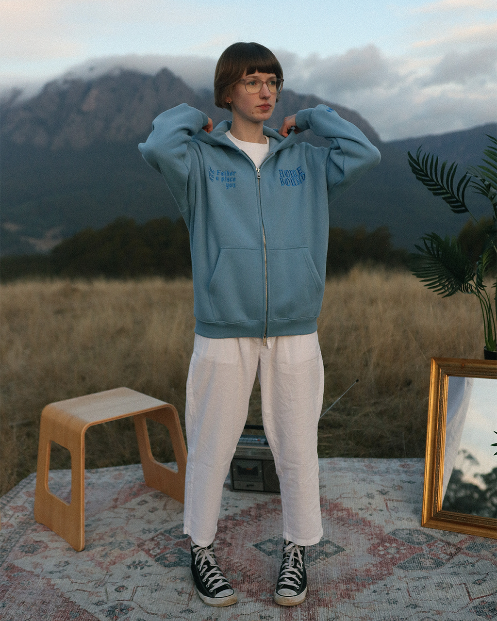 home bound zip up hoodie